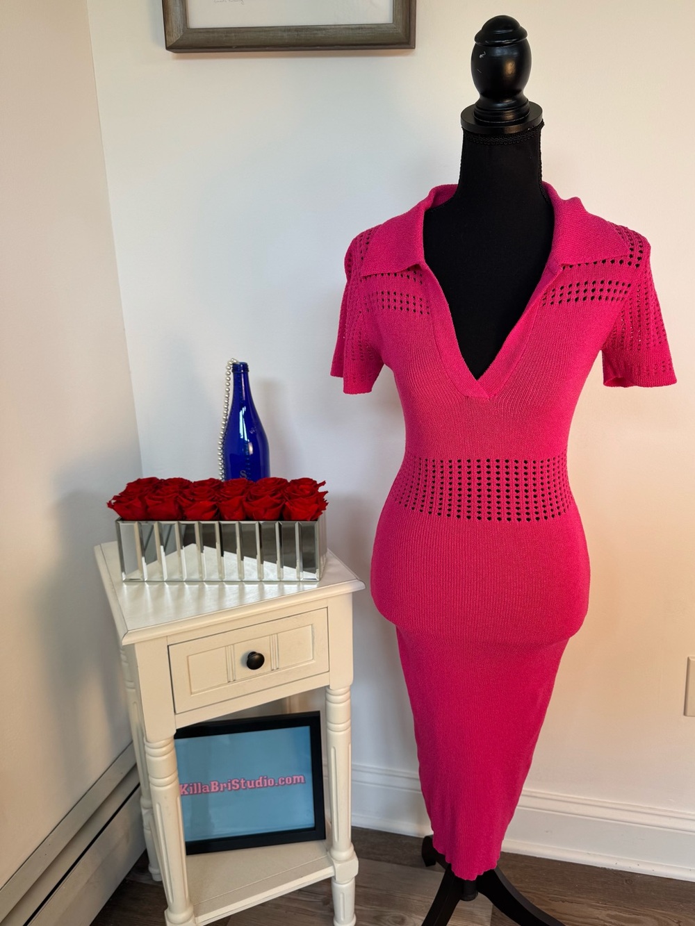 She Looks Like A Doll Pink Midi Dress (Size Medium)